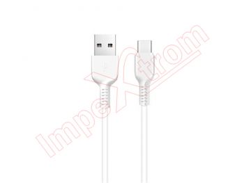 High quality white Hoco X20 fast charging 3A data cable with USB Type C to USB Type A connectors, 3m long, in blister
